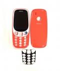 Nokia 3310 2017 előlap, akkufedél (hátlap) és billentyűzet piros, utángyártott
