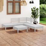 vidaXL Set mobilier de grădină, 6 piese, alb, lemn masiv de pin (3082643) - vidaxl
