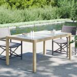 vidaXL Masă de grădină bej 150x90x75 cm sticlă securizată & poliratan (316710)