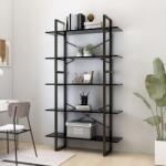 vidaXL Bibliotecă cu 5 rafturi, negru, 100x30x175 cm, lemn prelucrat (3081999) Biblioteca