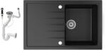  Gránit mosogató NERO Eris + dugókiemelő (matt fekete)
