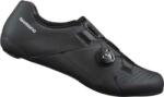 Shimano SH-RC300 wide országúti kerékpáros cipő, SPD-SL, szélesített, fekete, 45-ös