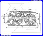 FORD TRANSIT 5 2006.04-2014.04 /V347/ Hűtőventillátor 385mm/295mm "2.2TDCi/2.3" P324823W2