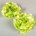  Hortenzia fej selyemvirág fej 13 cm - Világos Zöld