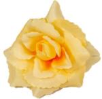  Rózsa nyílott selyemvirág fej nyílt rózsafej 10 cm - Sötét Vanília
