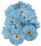  Gerbera selyemvirág fej 7, 5 cm - Kék