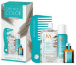 Moroccanoil - Moroccanoil Care Meets Color Platinum: Masca de par nuantatoare Platinum, 30ml + Ulei de par tratament Light, 15ml + Sampon uscat Light 62ml + Pieptene cu dinti rari pentru aplicarea mastii Set pent