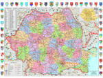  Hartă România administrativă cu stemele județelor