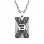  BALCANO - Xman / Nemesacél Anker nyaklánc "X" mintás medállal / 50 cm