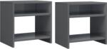 vidaXL Noptiere, 2 buc. , gri lucios, 40 x 30 x 40 cm, PAL (800026)