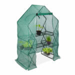 Relax Üvegház fóliasátor polcokkal zöldség, növény termesztéshez ajtóval és ablakkal