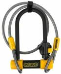OnGuard Bulldog Medium DT 8015 U-lakat, 175x90x13 mm, vázkonzollal, 1200x10 mm-es sodronnyal, fekete-sárga színű