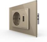 LIVOLO Priza simpla cu USB Livolo standard italian - culoare auriu