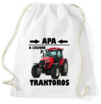 printfashion Apa a legjobb traktoros - Sportzsák, Tornazsák - Fehér (5779760)