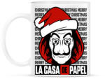 printfashion La Casa De Papel Christmas háttérrel - Bögre - Fehér (5710527)