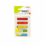 Hopax Stick index plastic transparent color 45 x 12 mm, 5 x 20 file/set, Stick"n - sageata - 5 culori neon
