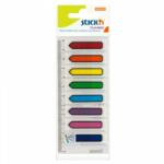 Hopax Stick index plastic transparent color 45 x 12 mm, 8 x 15 file/set, Stick"n - sageata - 8 culori neon