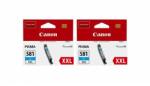 Canon Pachet Cartuse Cerneala Original Canon 2x CLI-581XXLC Cyan 23.4 ml si pix Schneider