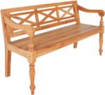 vidaXL Bancă Batavia, maro deschis, 123 cm, lemn masiv mahon (337078)