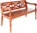 vidaXL Bancă Batavia, maro închis, 123 cm, lemn masiv mahon (337079)