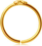 Ekszer Eshop 14K arany orrpiercing, fényes gyűrű, kis szívvel, 6 mm