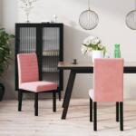 vidaXL Scaune de sufragerie, 2 buc. , roz, catifea (336843)