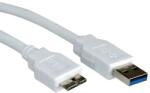 Roline Кабел Roline S3051, от USB A(м) към USB Micro B(10-pin)(м), 0.8m, бял (S3051)