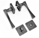 Yale Set manere cu arc pentru usi de interior din lemn Yale Verona cu rozete pentru baie culoare negru mat 35-ZR-8x8-A001-WC-56-11