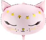PartyDeco S. r. o Fólia lufi, rózsaszín, Cica fej, 48x36 cm