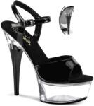 Pleaser CAPTIVA fekete/átlátszó platform szandál. 37-es - sex-shop