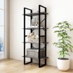 vidaXL Bibliotecă cu 4 rafturi, gri, 60x30x140 cm, lemn masiv de pin (806444) Biblioteca
