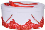 Produs vandut si livrat de S. C. Denikos Creativ S Cutie trusou botez dantela rosie, eleganta si o fundita asortata, Denikos® 822