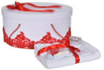 Produs vandut si livrat de S. C. Denikos Creativ S Set trusou botez si cutie trusou, dantela si fundita, decor elegant Rosu, Denikos® 849