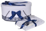 Produs vandut si livrat de S. C. Denikos Creativ S Set trusou botez si cutie trusou, dantela si fundite, decor Bleumarin, Denikos® 841