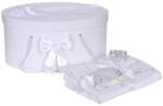 Produs vandut si livrat de S. C. Denikos Creativ S Set trusou botez si cutie trusou, dantela si fundite, decor Alb, Denikos® 844