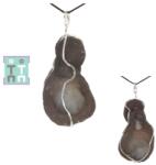  Pandantiv Calcedonie Nodular Bruta Naturala cu Argint 925 - 57x24x19 mm - Unicat