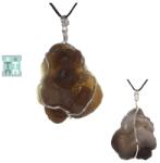  Pandantiv Calcedonie Nodular Bruta Naturala cu Argint 925 - 41x24x20 mm - Unicat