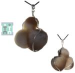  Pandantiv Calcedonie Nodular Bruta Naturala cu Argint 925 - 45x29x20 mm - Unicat