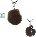  Pandantiv Calcedonie Nodular Bruta Naturala cu Argint 925 - 33x21x20 mm - Unicat