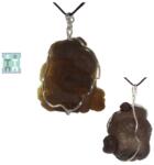  Pandantiv Calcedonie Nodular Bruta Naturala cu Argint 925 - 40x26x20 mm - Unicat
