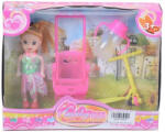 MK Toys Katie: Sandra baba pink babakocsival, rollerrel és cumisüveggel 10 cm (MKK139488)