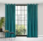 EUROFIRANY Lussi áttört jacquard mintás bársony függöny Sötét türkiz 140x250 cm