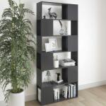 vidaXL Bibliotecă/Separator cameră, gri extralucios, 80x24x186 cm, PAL (809160) Biblioteca