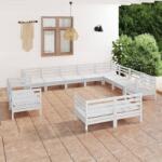 vidaXL Set mobilier de grădină, 12 piese, alb, lemn masiv de pin (3083225)
