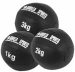 Gorilla Sports Bőr medicinlabda szett fekete 6 kg 3 db (101103-00019-0011) - gorillasports