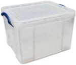  Cutie de depozitare din plastic cu capac cu cleme, transparent, 35 l M932303