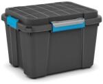  Cutie de depozitare din plastic cu capac cu cleme Scuba, neagra, 45 l M122048