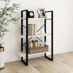 vidaXL Bibliotecă cu 3 rafturi, alb, 80x30x105 cm, lemn masiv de pin (806533) Biblioteca