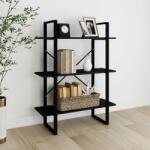 vidaXL Bibliotecă cu 3 rafturi, negru, 80x30x105 cm, lemn masiv de pin (806536) Biblioteca