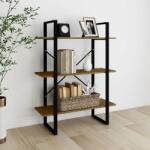 vidaXL Bibliotecă cu 3 rafturi, maro, 80x30x105 cm, lemn masiv de pin (806535) Biblioteca